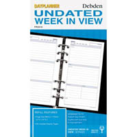 debden dayplanner personal edition refill non-dated weekly to view 172 x 96mm
