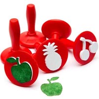 educational colours paint and dough stampers fruit set