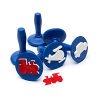 educational colours paint and dough stampers transport set blue/white