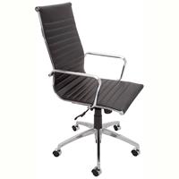 rapidline pu605h executive chair high back arms chrome frame pu black