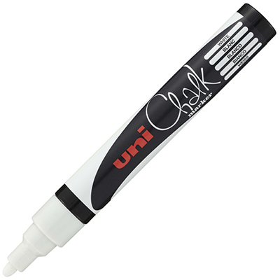 Image for UNI-BALL CHALK MARKER BULLET TIP 2.5MM WHITE from PaperChase Office National