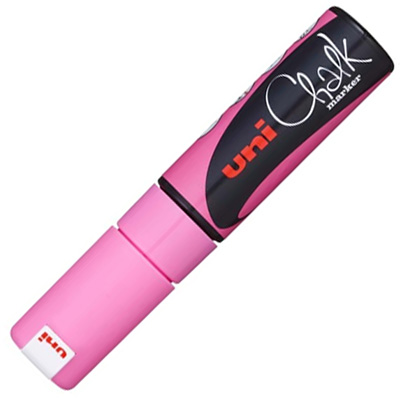 Image for UNI-BALL CHALK MARKER CHISEL TIP 8MM FLUORO PINK from Surry Office National