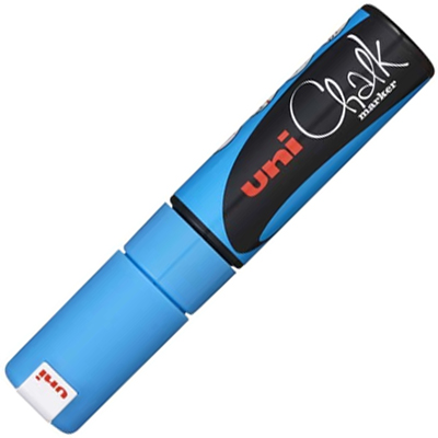 Image for UNI-BALL CHALK MARKER CHISEL TIP 8MM LIGHT BLUE from Surry Office National