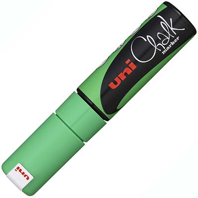 Image for UNI-BALL CHALK MARKER CHISEL TIP 8MM FLUORO GREEN from PaperChase Office National
