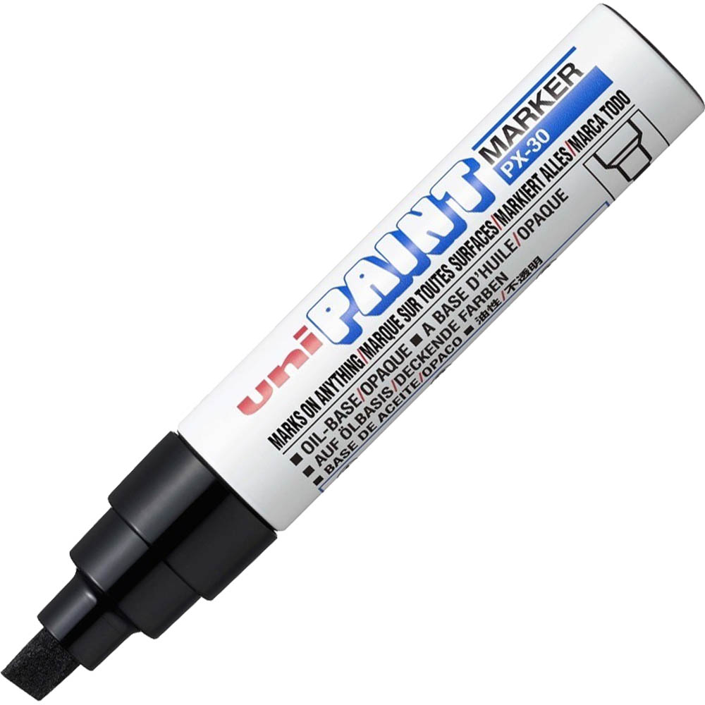 Image for UNI-BALL PX-30 PAINT MARKER CHISEL 8.0MM BLACK from Office National Perth CBD