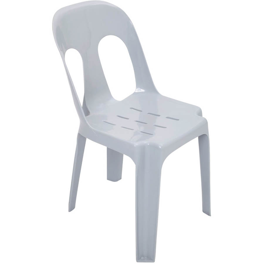 Image for RAPIDLINE PIPEE PLASTIC STACKING CHAIR GREY from Angletons Office National