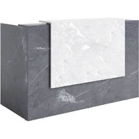 sorrento reception counter desk 2100 x 840 x 1150mm marble charcoal/marble grey