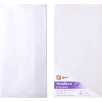 quill dl metallique envelopes plainface strip seal 80gsm 110 x 220mm pearl pack 10