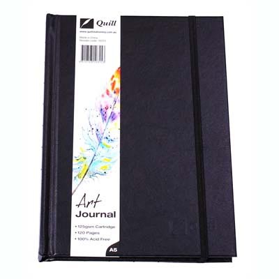 Image for QUILL ART JOURNAL HARDCOVER 125GSM 120 PAGE A5 BLACK from Mackay Business Machines (MBM) Office National