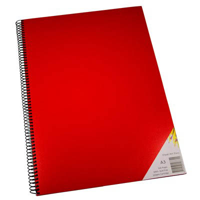 Image for QUILL VISUAL ART DIARY 110GSM 120 PAGE A3 PP RED from Copylink Office National