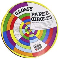 brenex glossy circle paper shapes single sided 120mm assorted pack 100