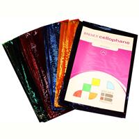 quill cellophane 600 x 1200mm assorted colours pack 25