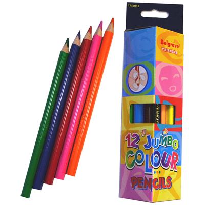 Image for BELGRAVE TRIANGULAR JUMBO COLOURED PENCIL ASSORTED PACK 12 from OFFICE NATIONAL CANNING VALE