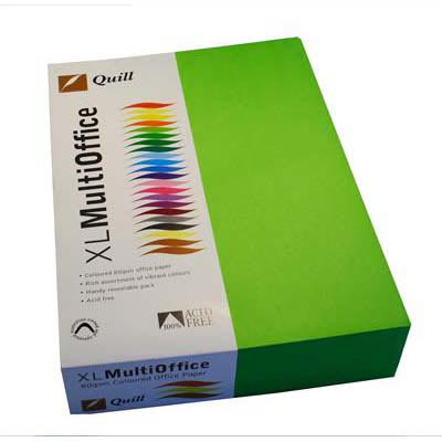 Image for QUILL COLOURED A4 COPY PAPER 80GSM LIME PACK 500 SHEETS from Discount Office National