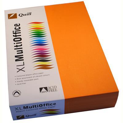 Image for QUILL COLOURED A4 COPY PAPER 80GSM ORANGE PACK 500 SHEETS from Discount Office National