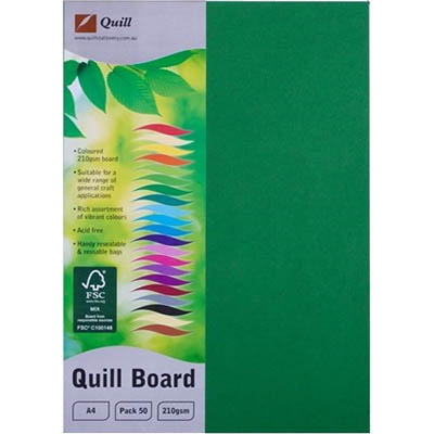 Image for QUILL XL MULTIBOARD 210GSM A4 EMERALD PACK 50 from Express Office National