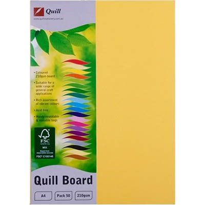 Image for QUILL XL MULTIBOARD 210GSM A4 LEMON PACK 50 from Copylink Office National