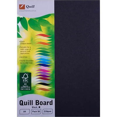 Image for QUILL XL MULTIBOARD 210GSM A4 BLACK PACK 50 from Express Office National