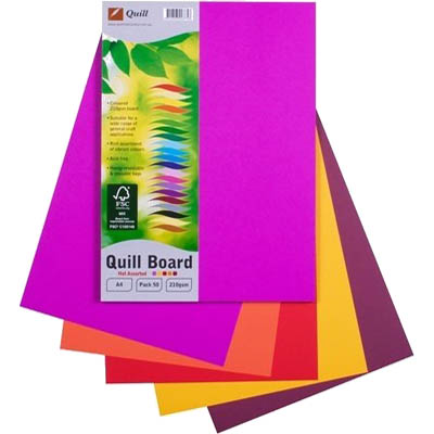 Image for QUILL XL MULTIBOARD 210GSM A4 HOT ASSORTED PACK 50 from Express Office National