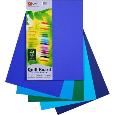 Image for QUILL XL MULTIBOARD 210GSM A4 COLD ASSORTED PACK 50 from Emerald Office Supplies Office National