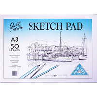 quill sketch pad 110gsm 100 page a3 white