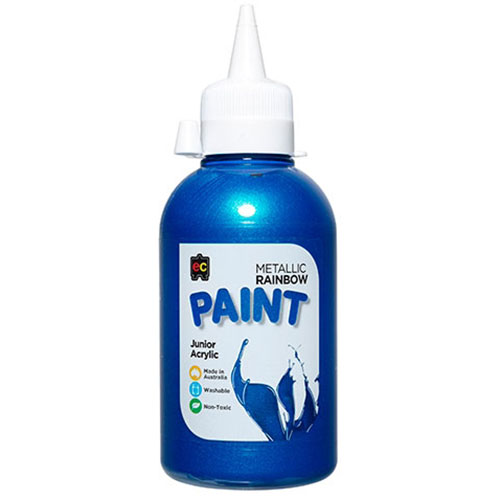 Image for EDUCATIONAL COLOURS METALLIC RAINBOW JUNIOR ACRYLIC PAINT 250ML BLUE from OFFICE NATIONAL CANNING VALE