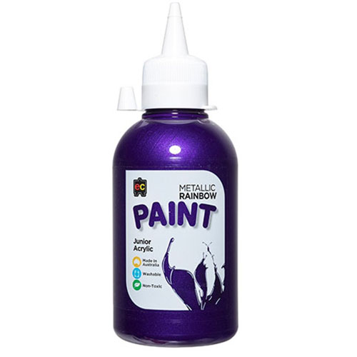 Image for EDUCATIONAL COLOURS METALLIC RAINBOW JUNIOR ACRYLIC PAINT 250ML PURPLE from OFFICE NATIONAL CANNING VALE