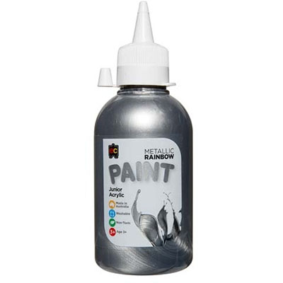 Image for EDUCATIONAL COLOURS METALLIC RAINBOW JUNIOR ACRYLIC PAINT 250ML SILVER from PaperChase Office National