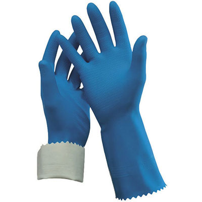Image for OATES FLOCK LINED RUBBER GLOVE SIZE 8 - 8.5 BLUE from PaperChase Office National