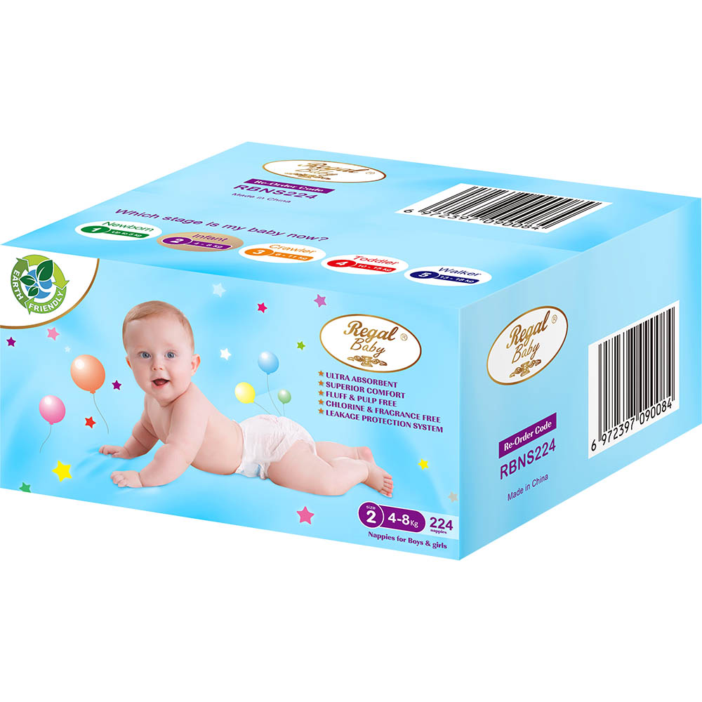 Image for REGAL BABY NAPPIES INFANT 4-8KG BOX 224 from Surry Office National