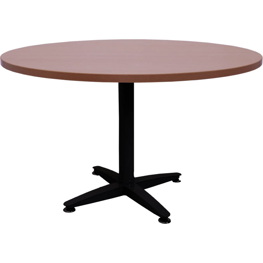 Image for RAPID SPAN 4 STAR ROUND TABLE 1200MM CHERRY/BLACK from Complete Stationery Office National (Devonport & Burnie)
