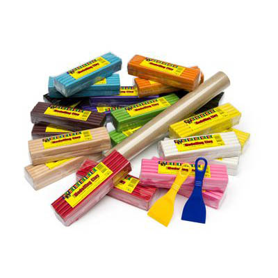Image for EDUCATIONAL COLOURS MODELLING CLAY 500G SCHOOL KIT PACK 24 from Chris Humphrey Office National