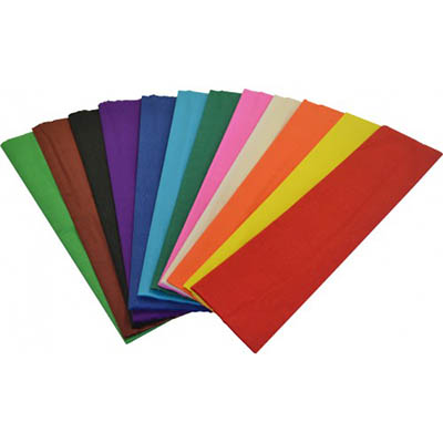 Image for RAINBOW CREPE PAPER 500MM X 2.5M ASSORTED PACK 12 from Two Bays Office National