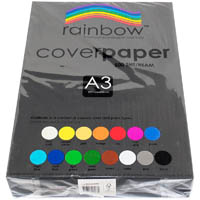 rainbow cover paper 125gsm a3 black pack 500