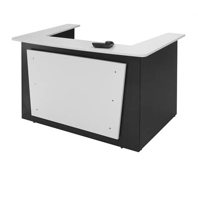 Image for OXLEY RECEPTION COUNTER 1800 X 1160 X 1090MM WHITE/IRONSTONE from Emerald Office Supplies Office National