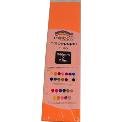 Image for RAINBOW CREPE PAPER 500MM X 2.5M FLURO ORANGE from Coleman's Office National