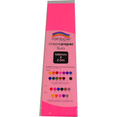 Image for RAINBOW CREPE PAPER 500MM X 2.5M FLURO PINK from Coleman's Office National