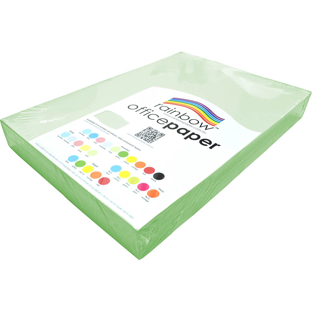 Image for RAINBOW COLOURED A3 COPY PAPER 80GSM 500 SHEETS MINT from Office National