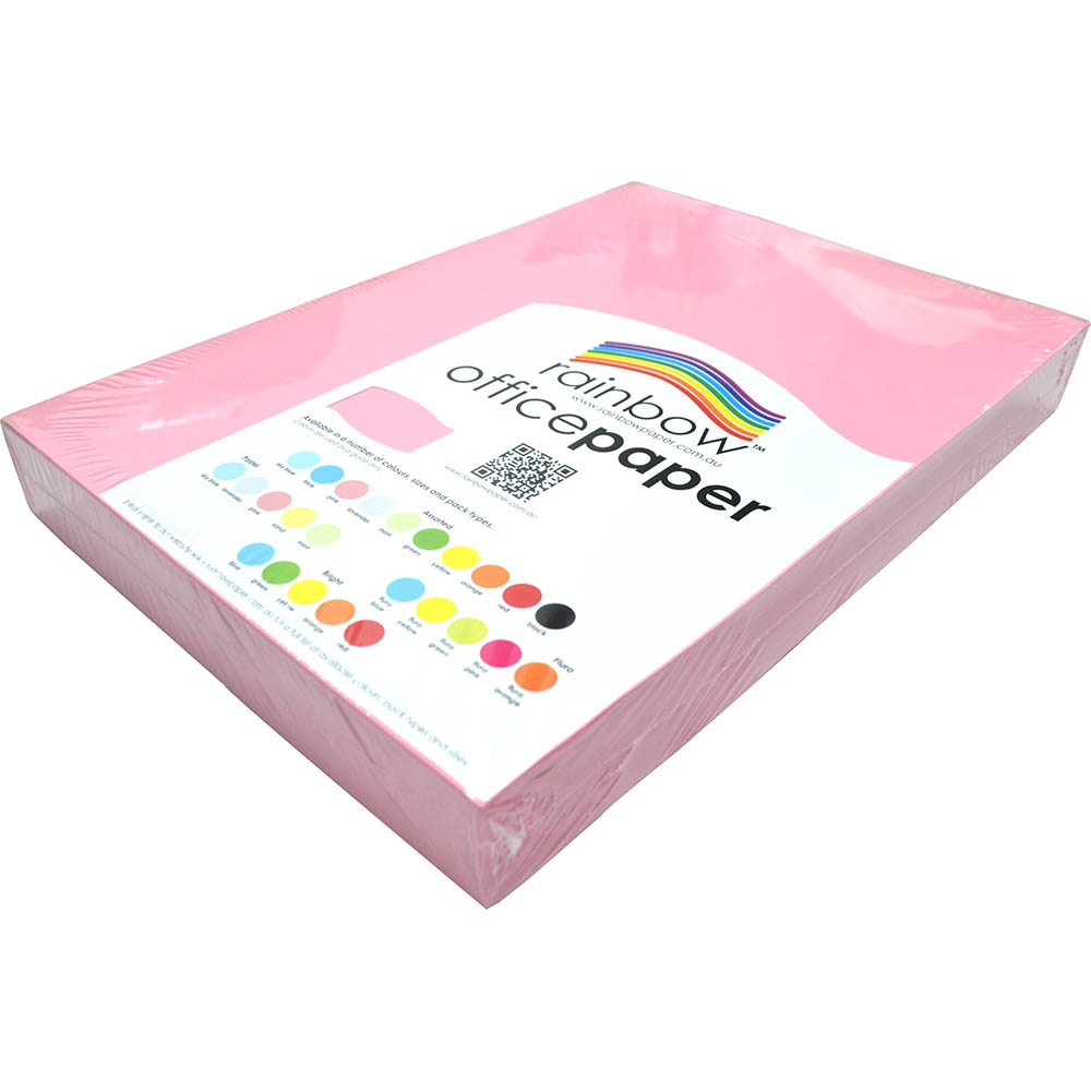 Image for RAINBOW COLOURED A3 COPY PAPER 80GSM 500 SHEETS PINK from Office National Barossa