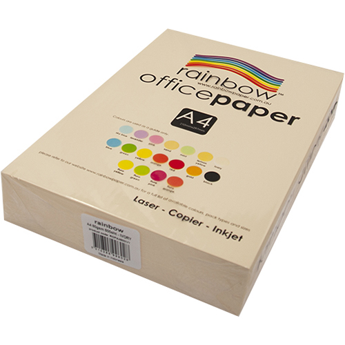 Image for RAINBOW COLOURED A4 COPY PAPER 80GSM 500 SHEETS IVORY from Complete Stationery Office National (Devonport & Burnie)