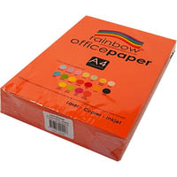 rainbow coloured a4 copy paper 80gsm 500 sheets orange