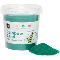 educational colours rainbow sand 1.3kg jar green
