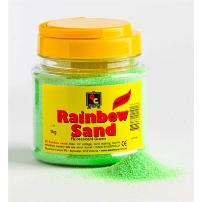 Image for EDUCATIONAL COLOURS RAINBOW SAND 1.3KG JAR FLUORESCENT GREEN from OFFICE NATIONAL CANNING VALE
