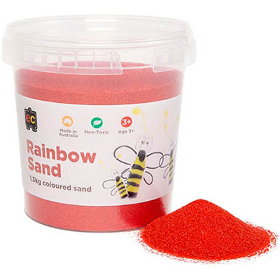 Image for EDUCATIONAL COLOURS RAINBOW SAND 1.3KG JAR RED from Angletons Office National