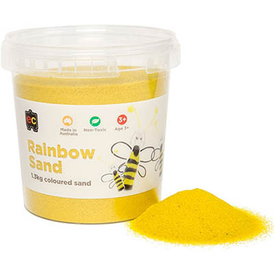 Image for EDUCATIONAL COLOURS RAINBOW SAND 1.3KG JAR YELLOW from Chris Humphrey Office National