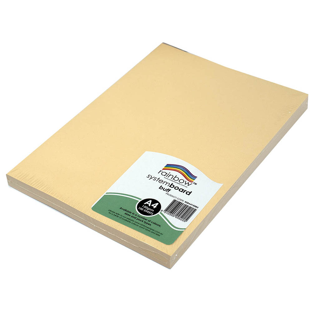 Image for RAINBOW SYSTEM BOARD 150GSM A4 BUFF PACK 100 from Pirie Office National