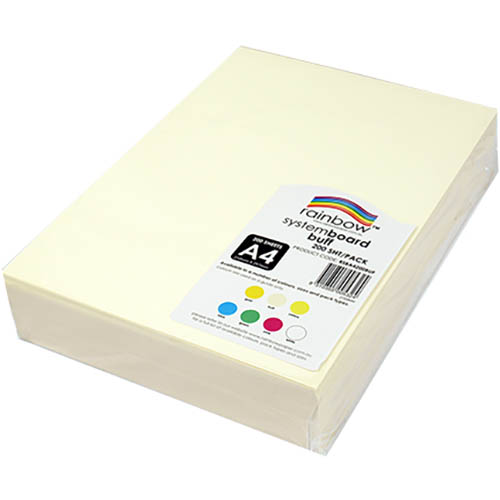 Image for RAINBOW SYSTEM BOARD 200GSM A4 BUFF PACK 200 from Connelly's Office National