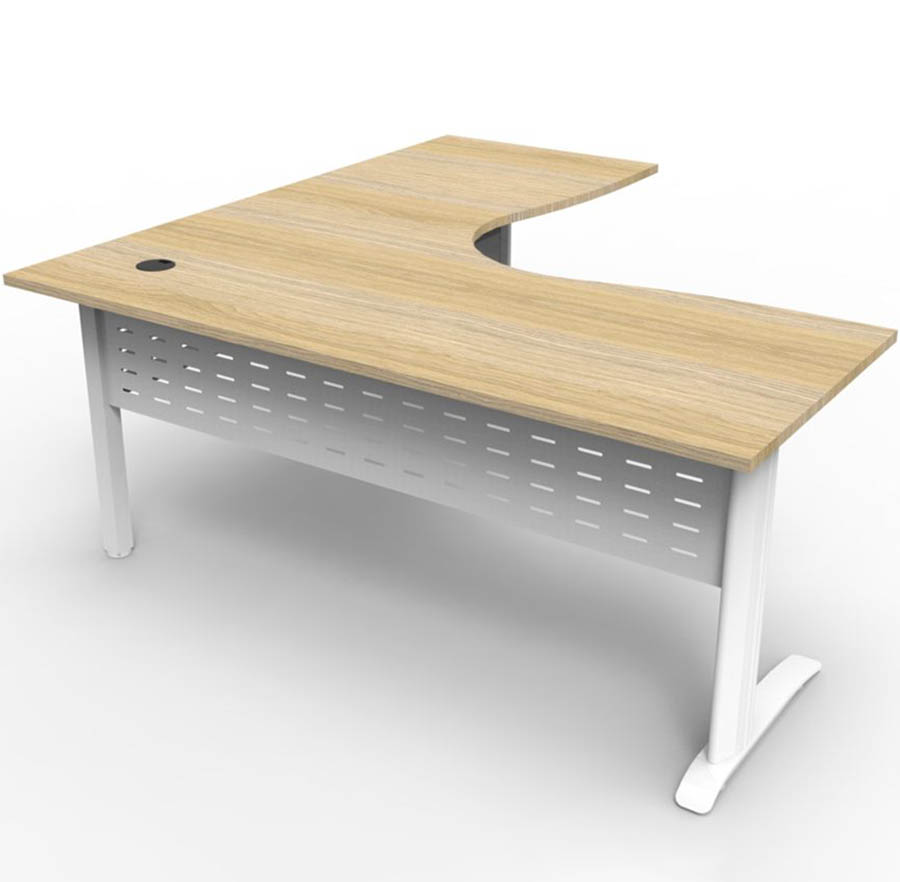 Image for RAPID SPAN DELUXE CORNER WORKSTATION METAL MODESTY PANEL 1800 X 1500 X 730MM NATURAL OAK/WHITE from Complete Stationery Office National (Devonport & Burnie)