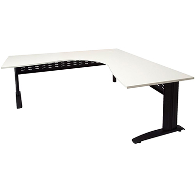 Image for RAPID SPAN CORNER WORKSTATION WITH METAL MODESTY PANEL 1800 X 1500 X 700MM NATURAL WHITE/BLACK from Emerald Office Supplies Office National