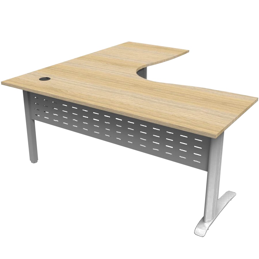 Image for RAPID SPAN DELUXE CORNER WORKSTATION METAL MODESTY PANEL 1800 X 1800 X 730MM NATURAL OAK/SILVER from Complete Stationery Office National (Devonport & Burnie)